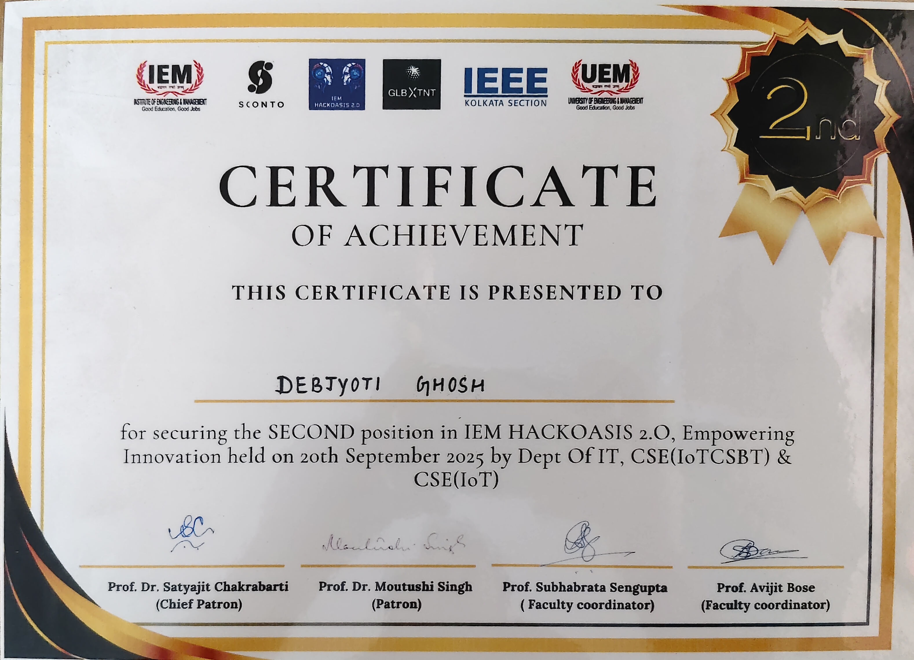 IEM HackOasis 2.0 – 2nd Place